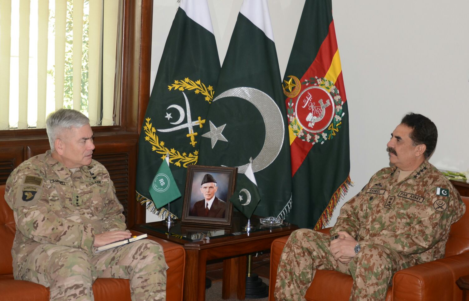 You are currently viewing Army Chief meets General John F. Campbell, reviews Afghan resolution process