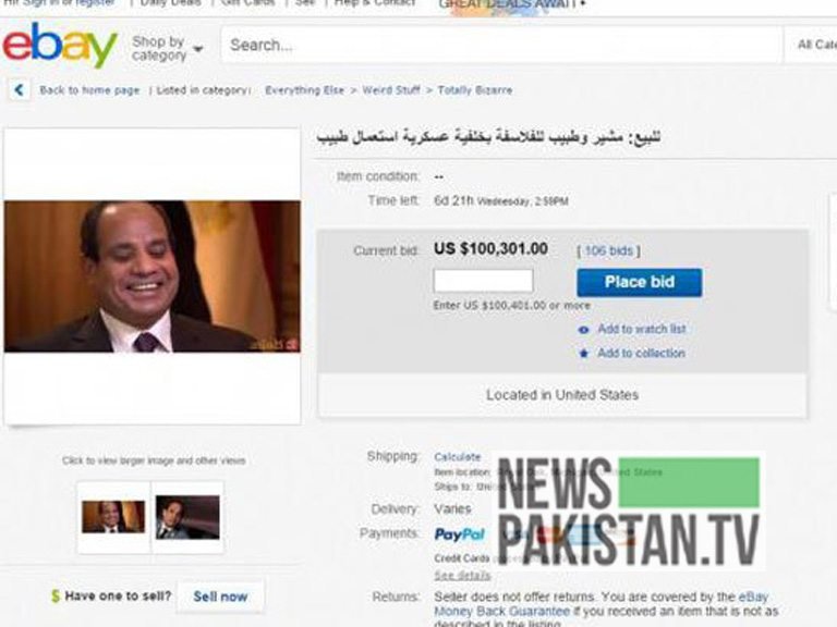 Read more about the article You can ‘buy’ Egypt’s president on eBay