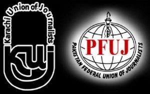 Read more about the article PFUJ, KUJ protest against attack on journalists in PIA workers strike
