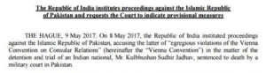 Read more about the article Kulbhushan Jadhav: India moves IJC accusing Pakistan of violating Vienna Convention