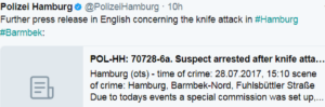 Read more about the article HAMBURG: 26-year-old UAE citizen stabs seven people in a grocery shop with kitchen knife