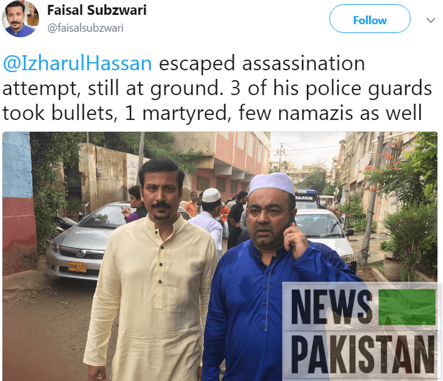 Read more about the article Culprits in police uniforms unsuccessfully attempted to kill MQMP’s Khawaja Izhar