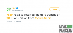 Read more about the article SBP receives 3rd $1b tranche from S. Arabia