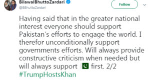 Read more about the article PM Imran Khan’s efforts to engage the world is supported by Bilawal