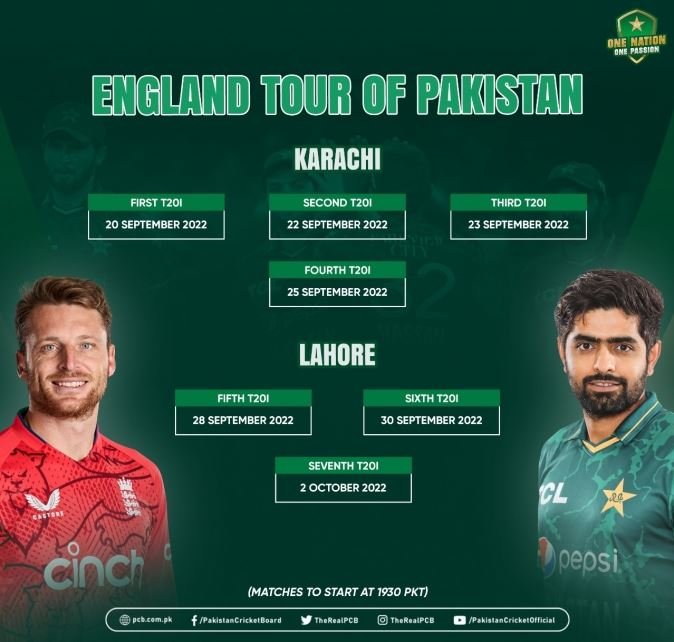 You are currently viewing Cricket: England will play 7 T20Is in Pakistan