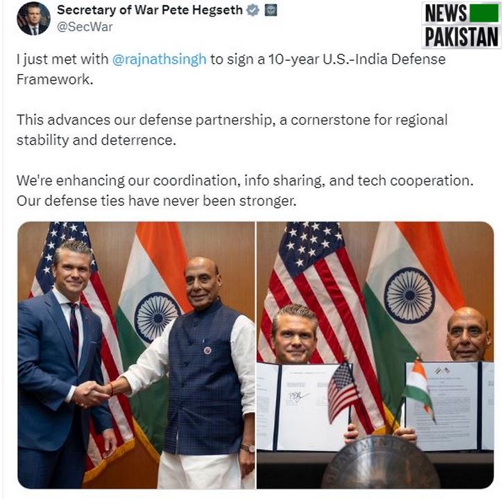 India US sign 10-year defense pact