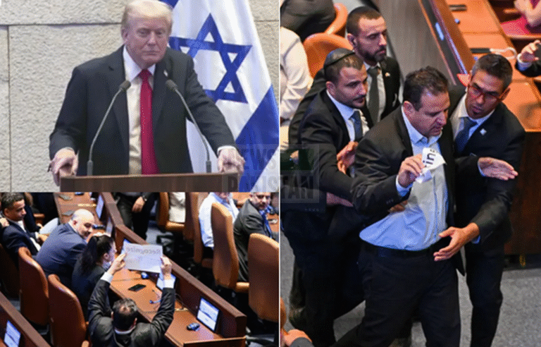 Far-Left Knesset Member disrupts Trump
