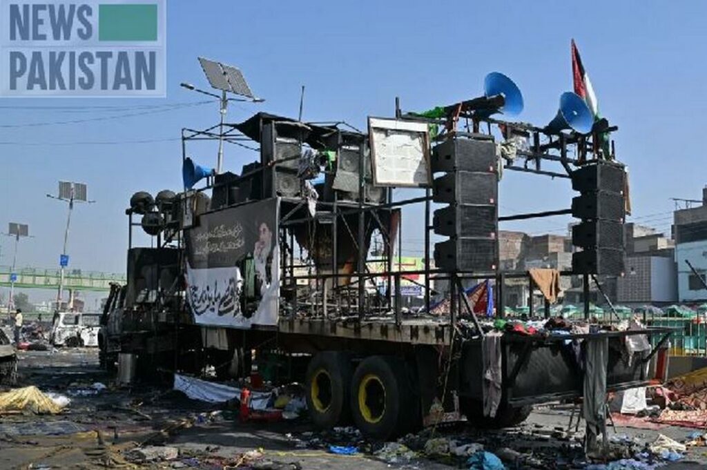 TLP banned picture shows the leadership truck used to lead the recent agitation