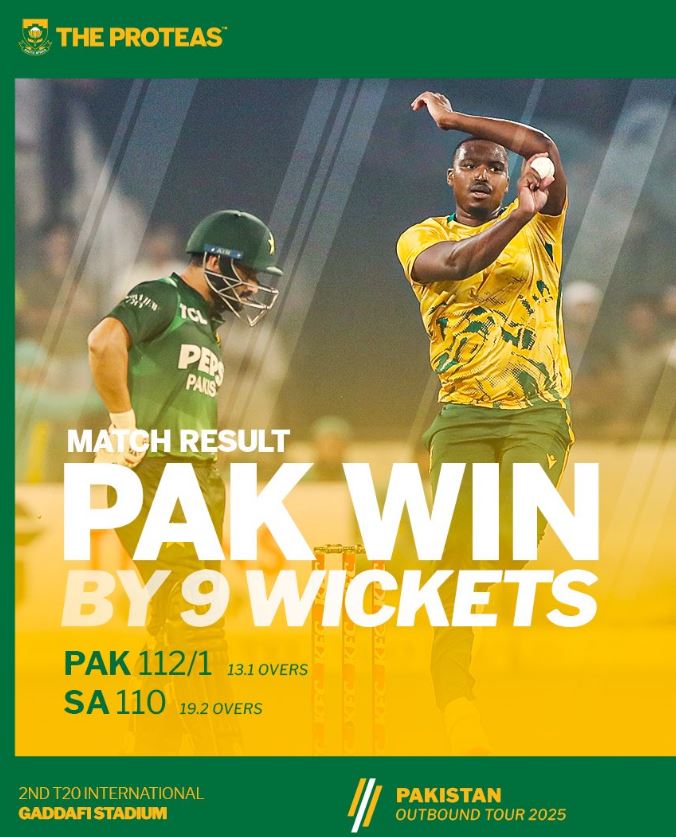Pakistan cricket team beats SA