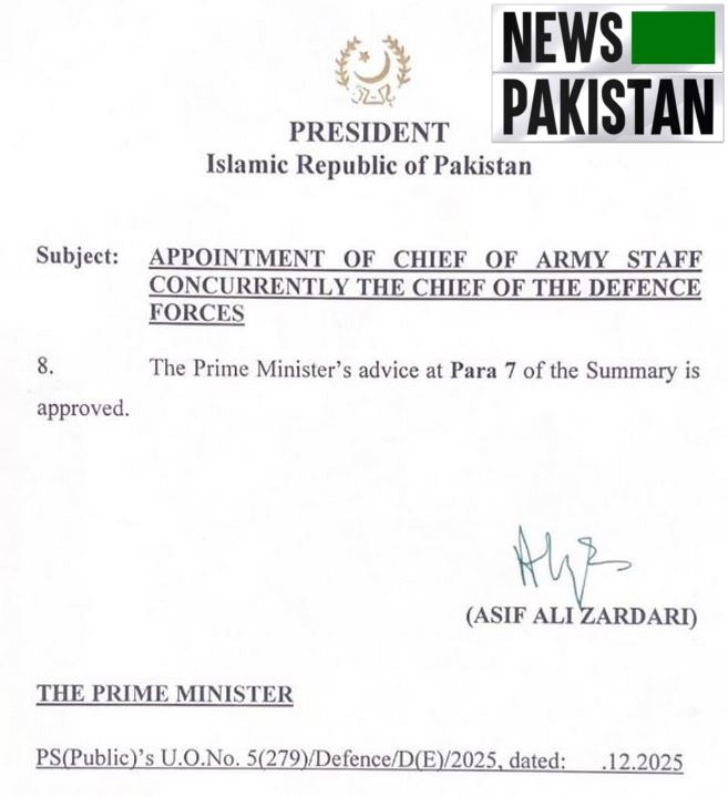 COAS has been appointed as CDF 
