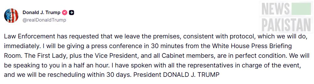 Trump safe, after the shooting at WH event