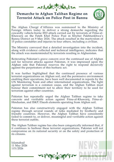Foreign Office summons Afghan CDA to complain against militants attack
 