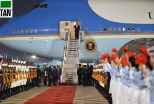 trump lands in China